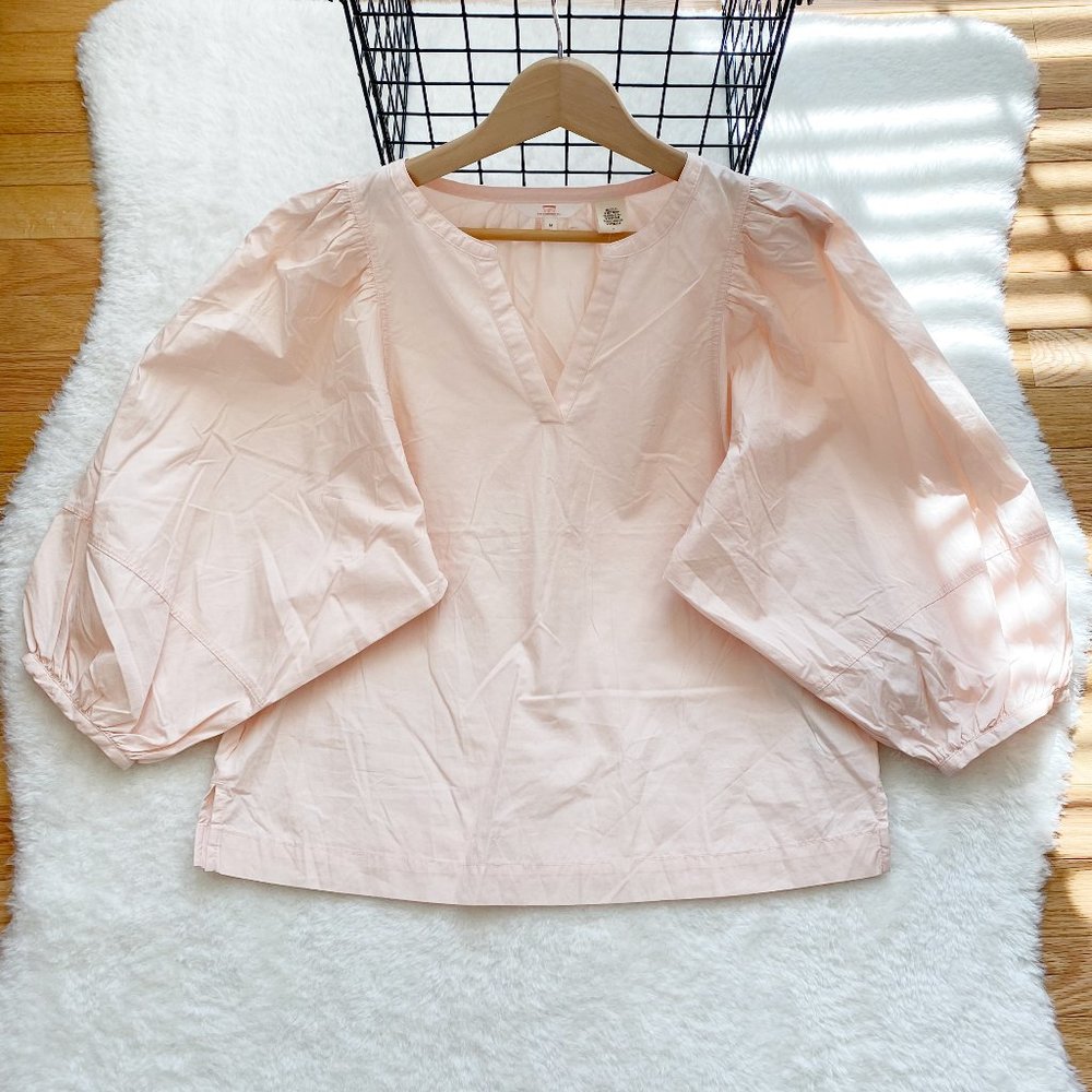 Levi's, NWOT, Women's Cotton Balloon Sleeve Blouse, Old Rose, Size M